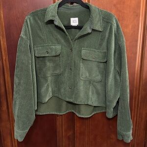 BDG Charly Corduroy Button-Down Shirt 64577885 Green Medium.